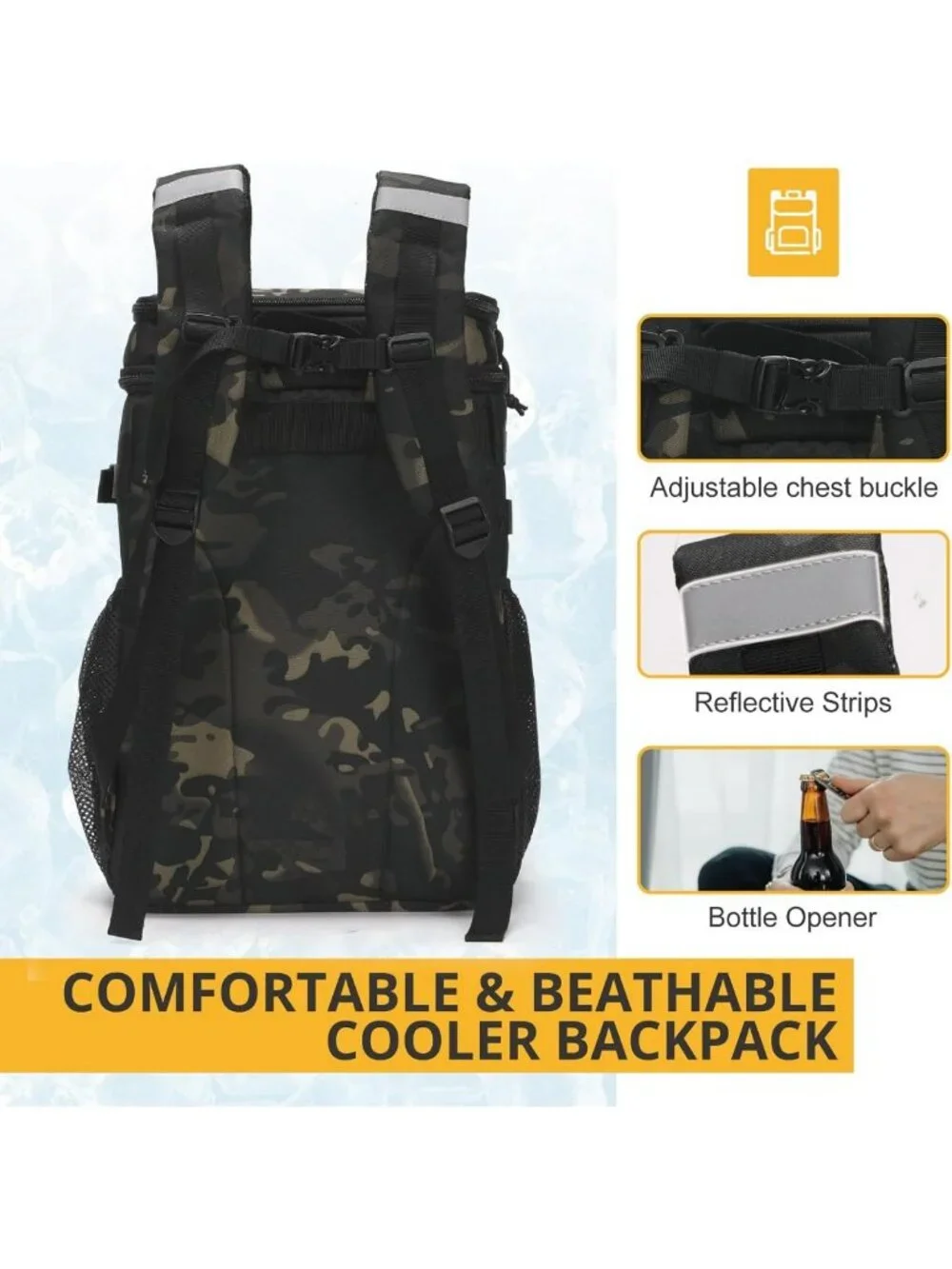 Insulated Tactical Backpack Cooler 25L | Portable Soft Lunchbox, Water-Resistant